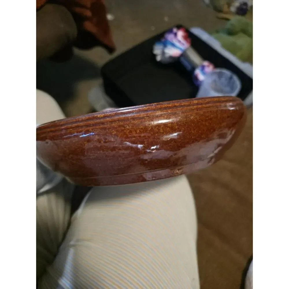 Vintage Brown Betty Pottery Oven Proof Speedy Clean Brown Glazed Bowl - No Lid